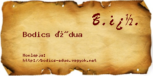 Bodics Édua névjegykártya